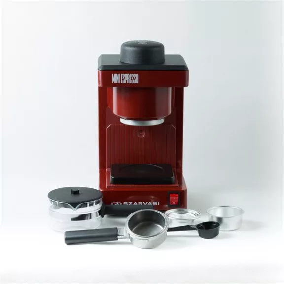 Szarvasi SZV-612/3 Mini presszókávéfőző + SZV102 Öko vízkőoldó szett, bordó, 800W, 2/6 személyes kivitel