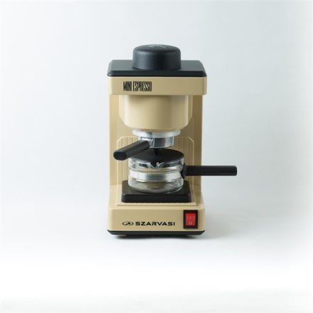 Szarvasi SZV-612/3 Mini presszókávéfőző, drapp,  800W,  2 / 6 személyes kivitel, üveg kiöntő edény, zárócsavar