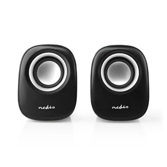 Nedis CSPR10020BK PC hangszóró 2.0, 12 W, 3,5mm sztereo jack, USB-ről táplált, hangerőszabályzó Nedis CSPR10020BK PC hangszóró 2.0, 12 W, 3,5mm sztereo jack, USB-ről táplált, hangerőszabályzó