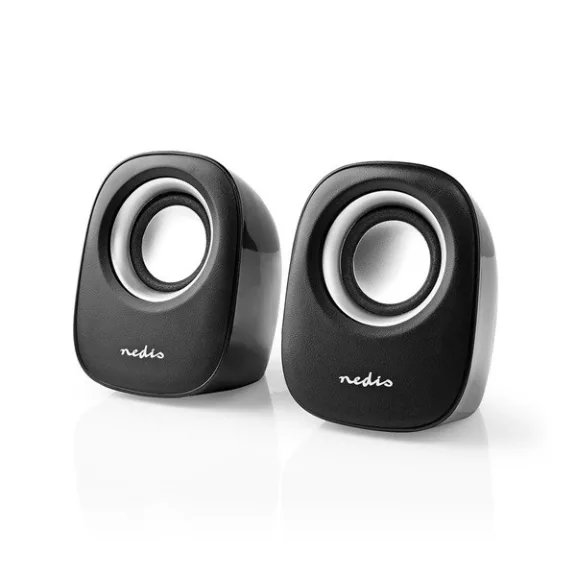 Nedis CSPR10020BK PC hangszóró 2.0, 12 W, 3,5mm sztereo jack, USB-ről táplált, hangerőszabályzó Nedis CSPR10020BK PC hangszóró 2.0, 12 W, 3,5mm sztereo jack, USB-ről táplált, hangerőszabályzó