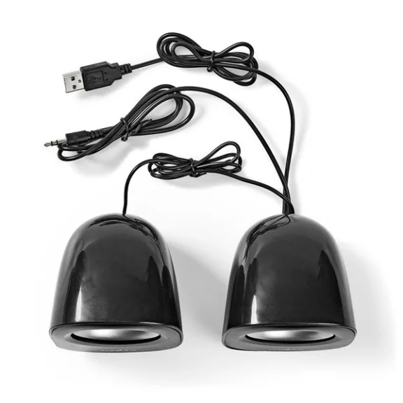 Nedis CSPR10020BK PC hangszóró 2.0, 12 W, 3,5mm sztereo jack, USB-ről táplált, hangerőszabályzó Nedis CSPR10020BK PC hangszóró 2.0, 12 W, 3,5mm sztereo jack, USB-ről táplált, hangerőszabályzó