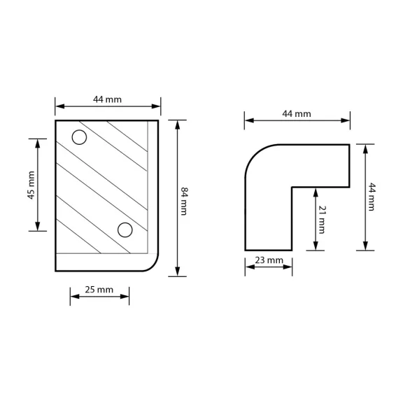 Hangfalsarok 70 x 44 x 44 mm
