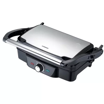 MELISSA Panini / Asztali grillsütő / kontakt grill 1600 W fekete / rozsdamentes acél burkolat, hőfokszabályzó