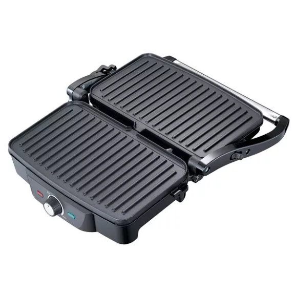 MELISSA Panini / Asztali grillsütő / kontakt grill 1600 W fekete / rozsdamentes acél burkolat, hőfokszabályzó MELISSA Panini / Asztali grillsütő / kontakt grill 1600 W fekete / rozsdamentes acél burkolat, hőfokszabályzó