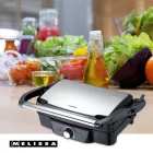 MELISSA Panini / Asztali grillsütő / kontakt grill 1600 W fekete / rozsdamentes acél burkolat, hőfokszabályzó