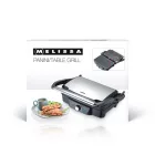 MELISSA Panini / Asztali grillsütő / kontakt grill 1600 W fekete / rozsdamentes acél burkolat, hőfokszabályzó