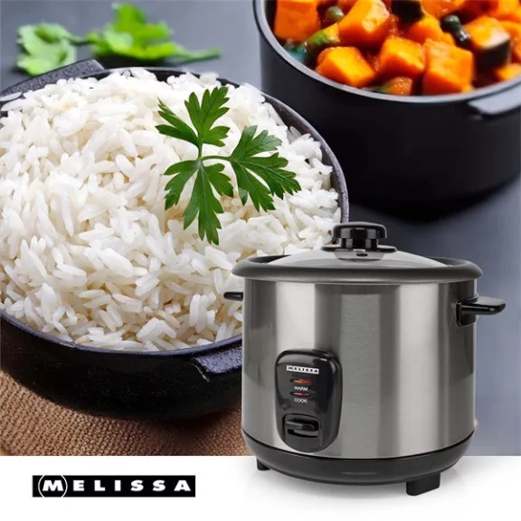 MELISSA rizsfőző, 1,5 l | 500 W | Tapadásmentes bevonat | Kivehető tál | Párolókosár | Melegen tartó funkció MELISSA rizsfőző, 1,5 l | 500 W | Tapadásmentes bevonat | Kivehető tál | Párolókosár | Melegen tartó funkció