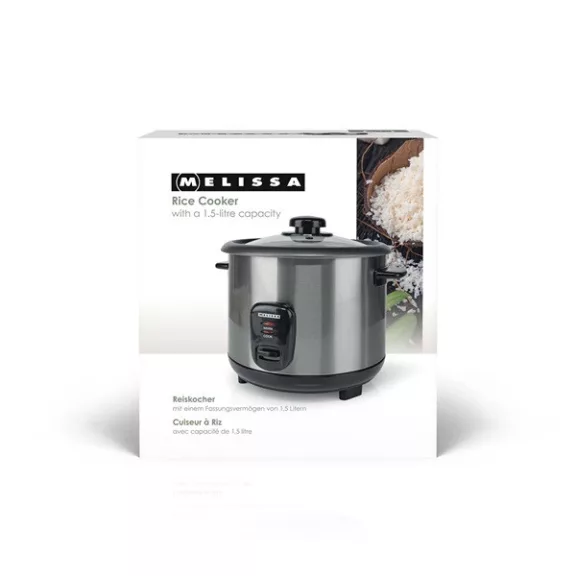 MELISSA rizsfőző, 1,5 l | 500 W | Tapadásmentes bevonat | Kivehető tál | Párolókosár | Melegen tartó funkció MELISSA rizsfőző, 1,5 l | 500 W | Tapadásmentes bevonat | Kivehető tál | Párolókosár | Melegen tartó funkció