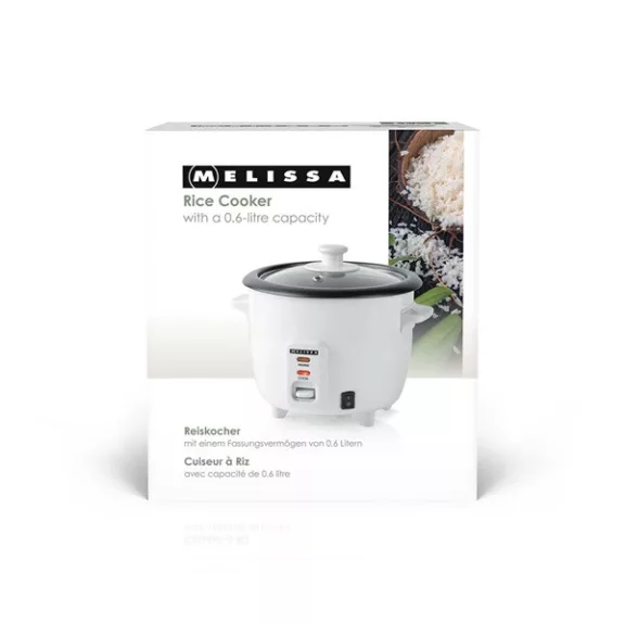 MELISSA rizsfőző, 0,6 l | 300 W | Tapadásmentes bevonat | Kivehető tál | Automatikus kikapcsolás MELISSA rizsfőző, 0,6 l | 300 W | Tapadásmentes bevonat | Kivehető tál | Automatikus kikapcsolás