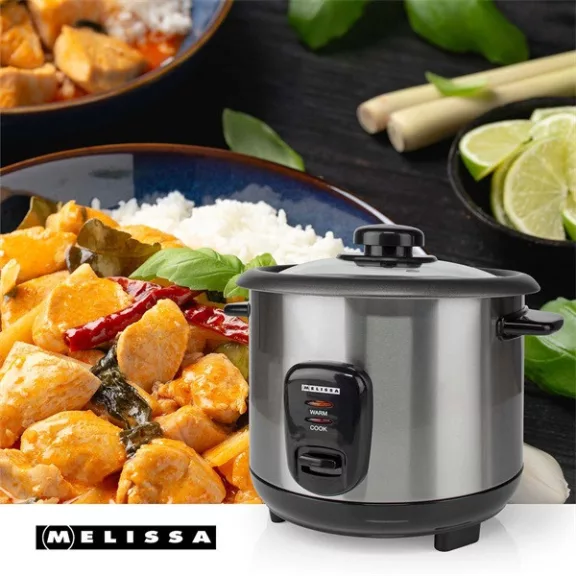 MELISSA rizsfőző, 1 l | 400 W | Tapadásmentes bevonat | Kivehető tál | Párolókosár | Melegen tartó funkció MELISSA rizsfőző, 1 l | 400 W | Tapadásmentes bevonat | Kivehető tál | Párolókosár | Melegen tartó funkció