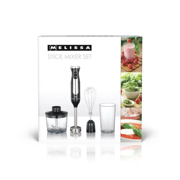 MELISSA botmixer készlet, 600 W | 2 sebességfokozat | Változtatható sebességbeállítás | Mini aprító | Habverő | Turmix