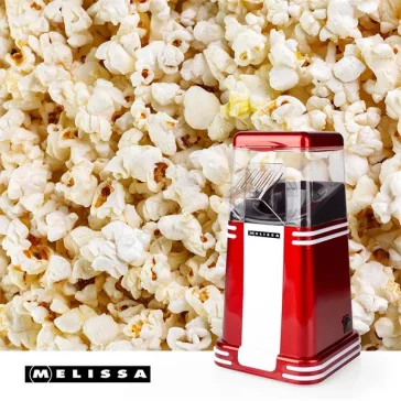  MELISSA pattogatott kukorica (popcorn) készítő, 1200W, elkészítési idő 2-4 perc, forró levegő, piros/fehér