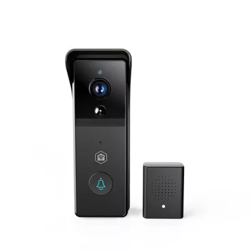   Nedis WIFICDP21BK WIFI videó kapucsengő (kapu telefon), 3MP Full HD 1296p, felhőtárhely / microSD foglalat, akkumulátor