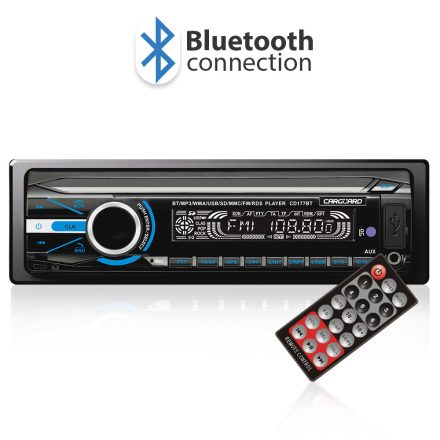 Autórádió és zenelejátszó, fejegység FM tunerrel és SD/MMC/USB olvasóval Bluetooth 