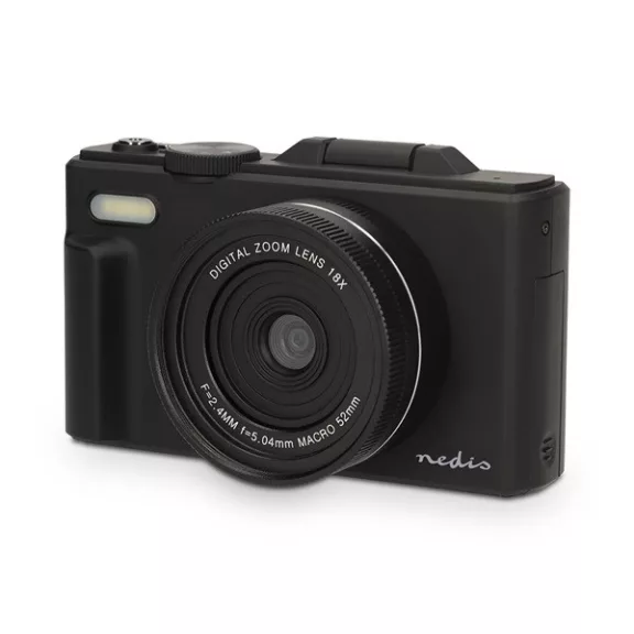 Nedis PCAM2530BK vlogger digitális fényképezőgép / kamera, kihajtható képernyő, 75 MPixel, 5K@15fps, 16 MPixeles CMOS Nedis PCAM2530BK vlogger digitális fényképezőgép / kamera, kihajtható képernyő, 75 MPixel, 5K@15fps, 16 MPixeles CMOS