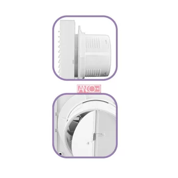 Fali elszívó ventilátor időzitővel, 100 mm