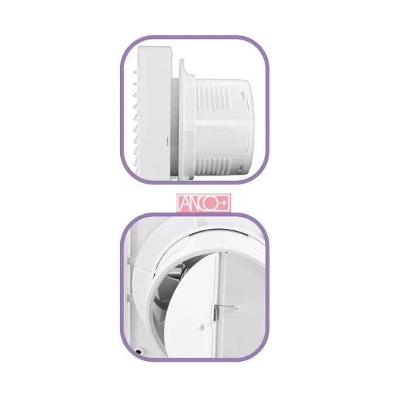 Fali elszívó ventilátor időzitővel, 100 mm Fali elszívó ventilátor időzitővel, 100 mm