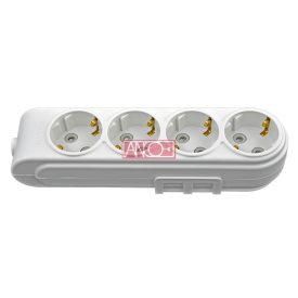   Szerelhető asztali hosszabbító, 4-es 16A fehér vezeték nélkül.