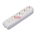 Szerelhető elosztó kapcsolóval, 4-es 16A fehér vezeték nélkül.