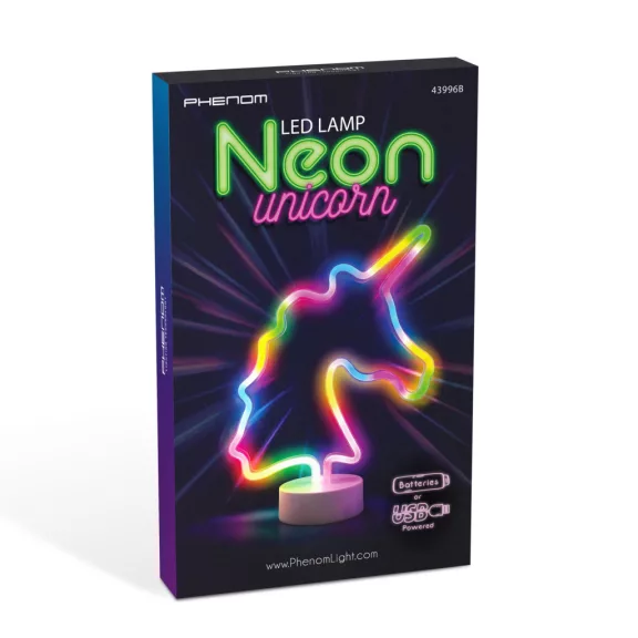 Neon LED lámpa - színes unikornis - 3 x AA + USB - 28,5 x 8,5 x 24,5 cm Neon LED lámpa - színes unikornis - 3 x AA + USB - 28,5 x 8,5 x 24,5 cm