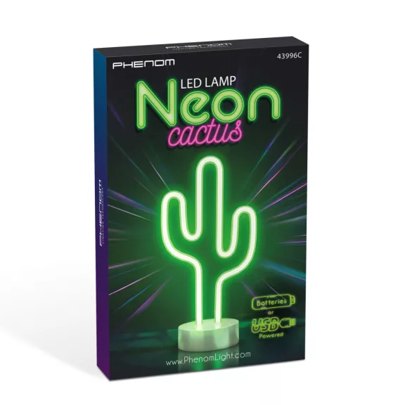 Neon LED lámpa - zöld kaktusz - 3 x AA + USB - 18,5 x 8,5 x 28 cm Neon LED lámpa - zöld kaktusz - 3 x AA + USB - 18,5 x 8,5 x 28 cm