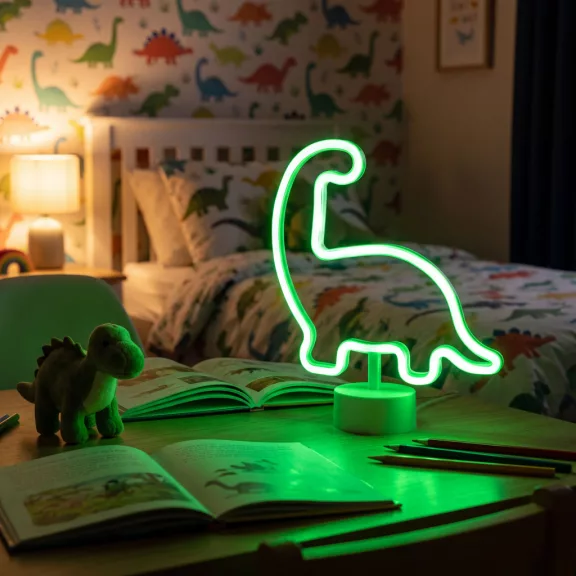 Neon LED lámpa - zöld dinoszaurusz - 3 x AA + USB - 25,9 x 8,5 x 24,3 cm Neon LED lámpa - zöld dinoszaurusz - 3 x AA + USB - 25,9 x 8,5 x 24,3 cm