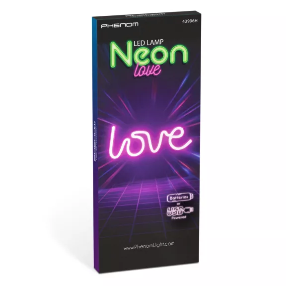 Neon LED lámpa - rózsaszín "Love" - 3 x AA + USB - 34 x 1.6 x 12,5 cm Neon LED lámpa - rózsaszín "Love" - 3 x AA + USB - 34 x 1.6 x 12,5 cm