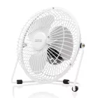USB Mini Ventilátor, fém lapát biztonsági fém ketrecben, fehér