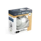 USB Mini Ventilátor, fém lapát biztonsági fém ketrecben, fehér