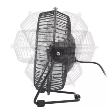   USB Mini Ventilátor, fém lapát biztonsági fém ketrecben, fekete