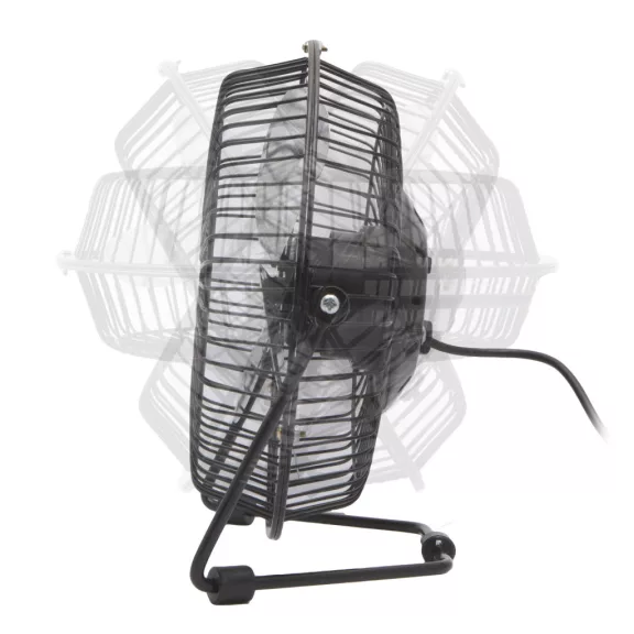 USB Mini Ventilátor, fém lapát biztonsági fém ketrecben, fekete