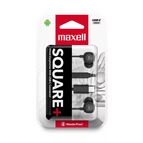 Maxell square+ fülhallgató - Type-c - 120 cm - fekete Maxell square+ fülhallgató - Type-c - 120 cm - fekete