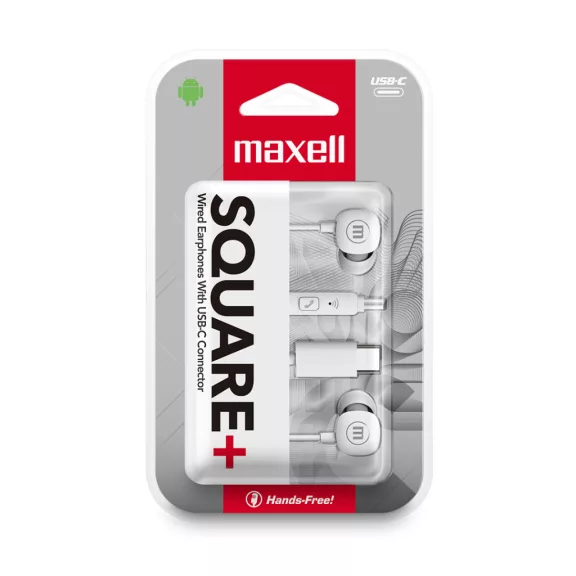 Maxell square+ fülhallgató - Type-c - 120 cm - fehér