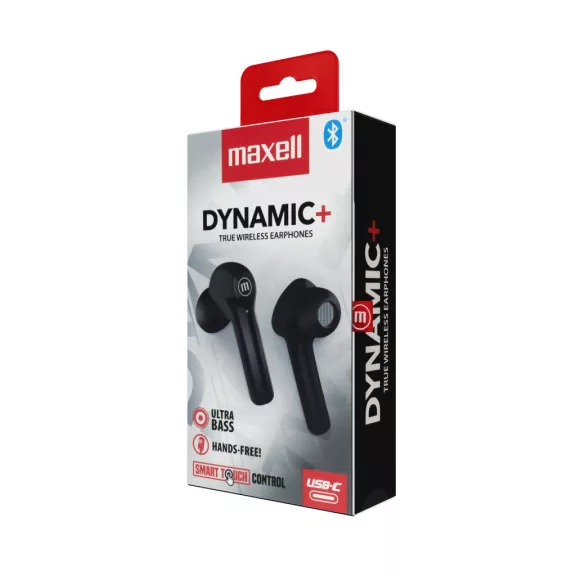 Maxell BT Dynamic+TWS fülhallgató - fekete Maxell BT Dynamic+TWS fülhallgató - fekete