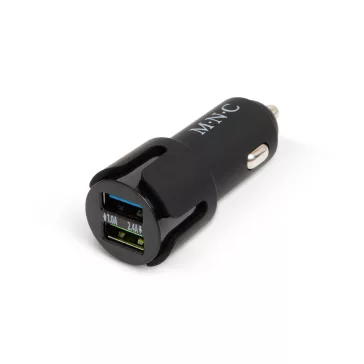   Autós szivargyújtó adapter - 2 x USB aljzattal - 2,4 A - Fekete