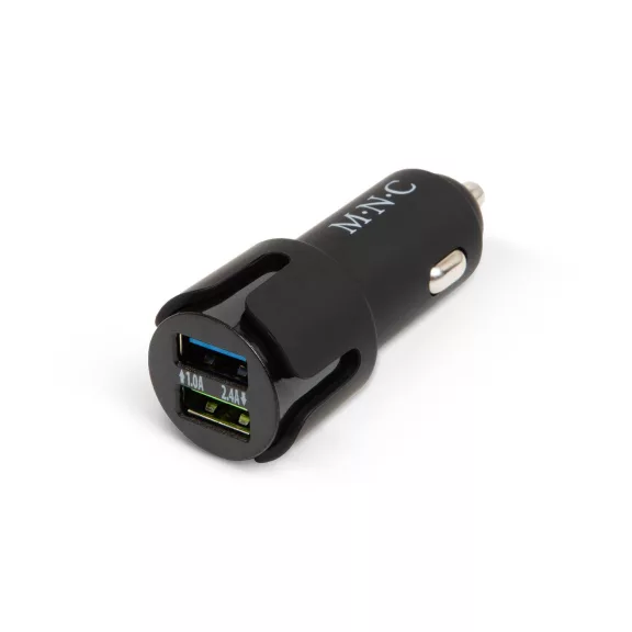 Autós szivargyújtó adapter - 2 x USB aljzattal - 2,4 A - Fekete Autós szivargyújtó adapter - 2 x USB aljzattal - 2,4 A - Fekete
