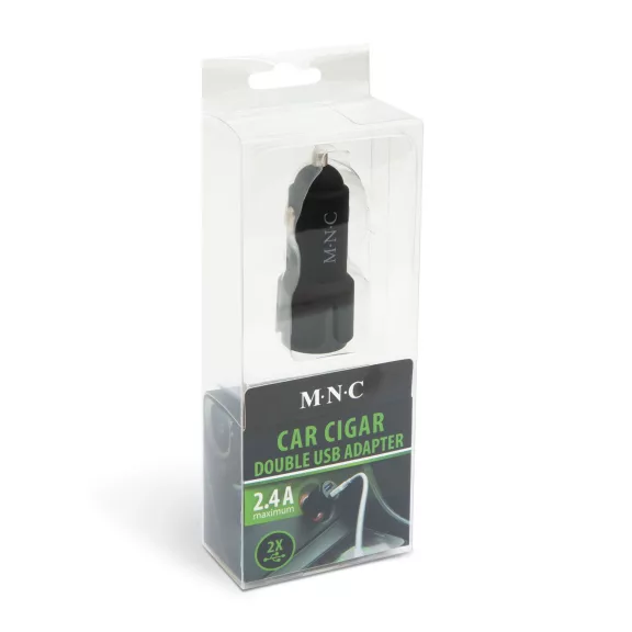 Autós szivargyújtó adapter - 2 x USB aljzattal - 2,4 A - Fekete Autós szivargyújtó adapter - 2 x USB aljzattal - 2,4 A - Fekete