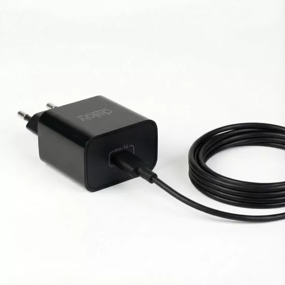 Adapter - Type-C - gyorstöltő, PD20W - fekete Adapter - Type-C - gyorstöltő, PD20W - fekete