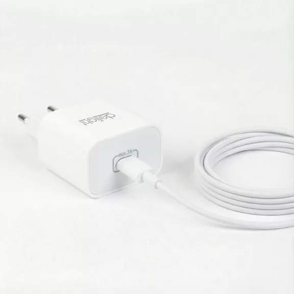 Adapter - Type-C - gyorstöltő, PD20W - fehér