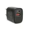 Hálózati Adapter USB + Type-C PD20W gyorstöltéssel - fekete