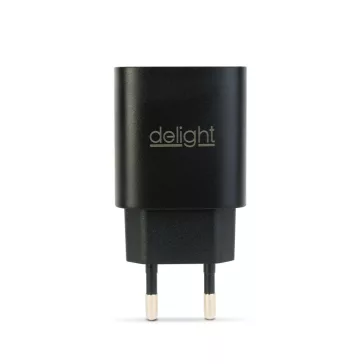   Hálózati Adapter USB + Type-C PD20W gyorstöltéssel - fekete