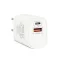 Hálózati Adapter USB + Type-C PD20W gyorstöltéssel - fehér