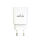 Hálózati Adapter USB + Type-C PD20W gyorstöltéssel - fehér