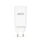 Hálózati Adapter - USB-A 20W + Type-C PD45W gyorstöltéssel - fehér