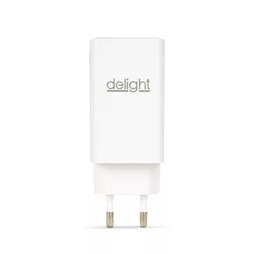   Hálózati Adapter - USB-A 20W + Type-C PD45W gyorstöltéssel - fehér
