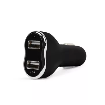   Autós szivargyújtó adapter - 2 x USB, feszültségmérővel és árammérővel - fekete