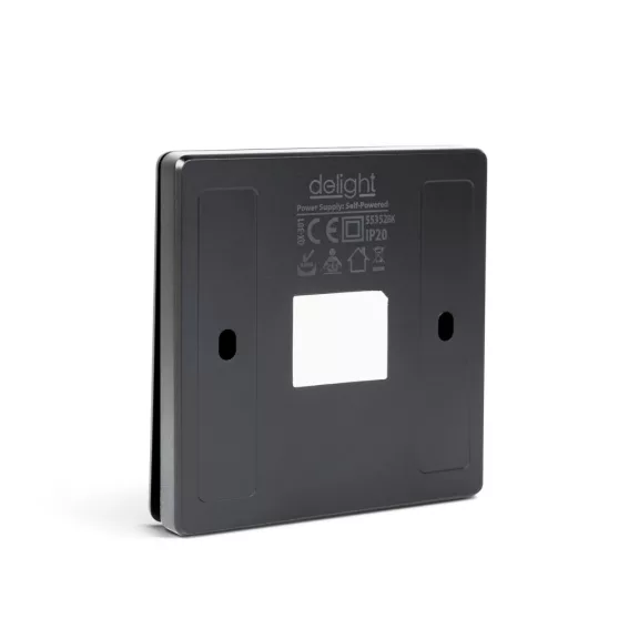 Kinetic fali kapcsoló - 433 Mhz - 1 körös - IP20 - fekete Kinetic fali kapcsoló - 433 Mhz - 1 körös - IP20 - fekete