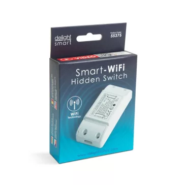   Smart Wi-Fi-s rejtett kapcsoló - 90-250V, 16A - Amazon Alexa, Google Home, IFTTT kompatibilitás