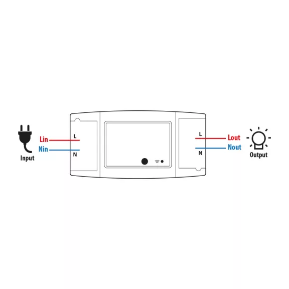 Smart Wi-Fi-s rejtett kapcsoló - 90-250V, 16A - Amazon Alexa, Google Home, IFTTT kompatibilitás