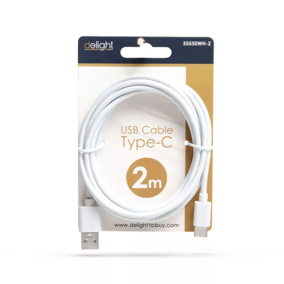 Adatkábel - USB Type-C - fehér - 2 m Adatkábel - USB Type-C - fehér - 2 m
